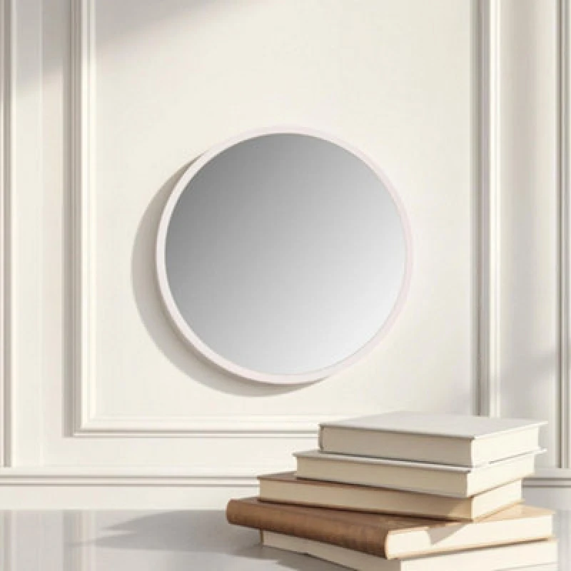 Image of Yearn Simple Round Wall Mirror White 70Cm