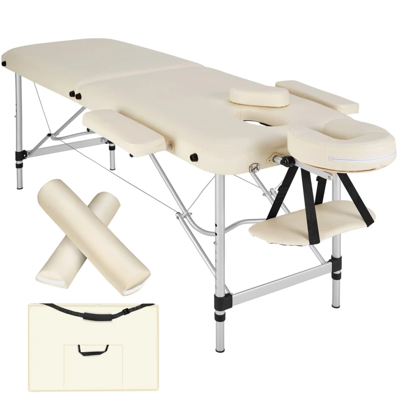 Image of tectake Massage Table Set in Beige Beige Unisex