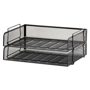 image of Mesh Side Load Letter Tray Foolscap Black