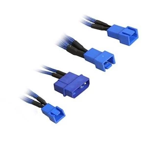 Image of BitFenix Alchemy Molex to 3x 3-Pin 5V Adapter 20cm - sleeved blue/blue