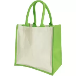 image of Westford Mill Printers Midi Jute Bag (14 Litres) (One Size) (Apple Green) - Apple Green