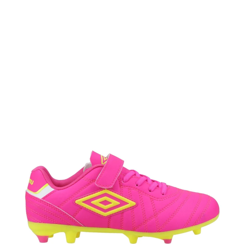 Image of Umbro Boys Speciali Liga Firm Grnd Jnr Rugby Football Boots UK Size 2 (EU 34) Hot Pink UMB006-HTPink-2