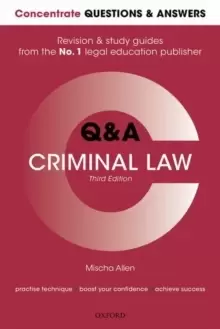Image of Concentrate Questions and Answers Criminal Law : Law Q&A Revision and Study Guide