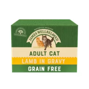 image of James Wellbeloved Grain Free Adult Lamb Cat Food 12 x 85g