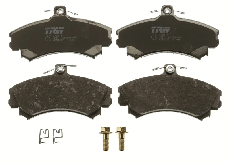 Image of TRW GDB1317 Brake pad set with acoustic wear warning, with accessories, with brake caliper screws Brake Pad Set,disc brake (402)