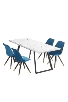 Image of 'Sofia Toga' LUX Dining Set with a Table & Chairs Set of 4