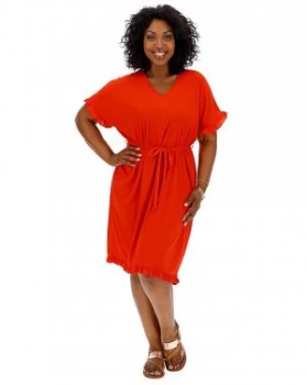 Image of Junarose Ruffle Detail Belted Midi Dress