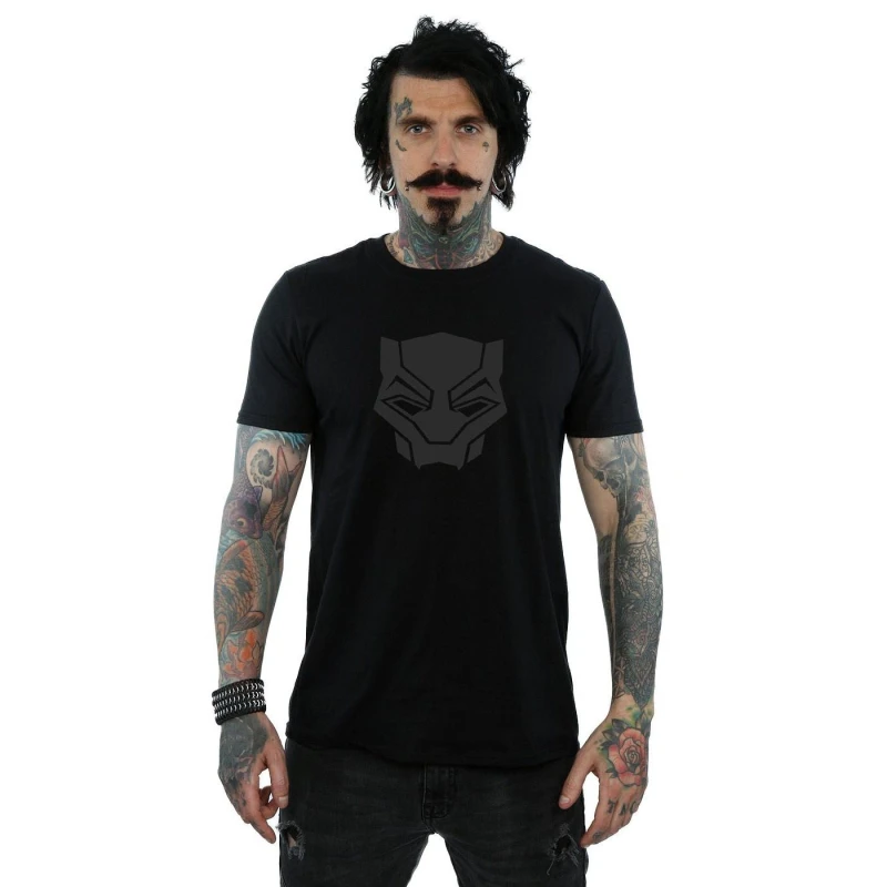 Image of Marvel Marvel Men Black Panther Black On Black T-Shirt Size: Small Black S Male 5057736564134
