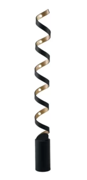 Image of HELIX LED Swirl Floor Lamp Black, Gold 2400lm 3000K 14.5x152cm