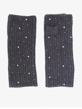 Mint Velvet Studded Handwarmers - Charcoal