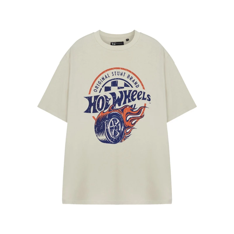 Image of Hot Wheels Short Sleeved T-Shirt Beige male