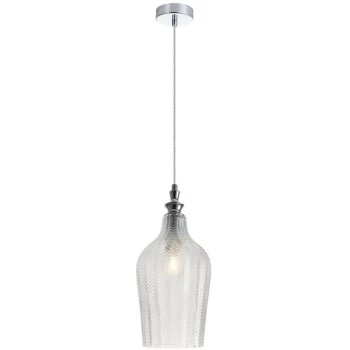 image of Maytoni Modern - Festa Modern Festa Chrome Dome Pendant Ceiling Light Glass Shade