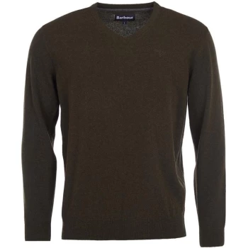 Image of Barbour Essential Lambswool V Neck Sweatshirt - Seaweed GN71