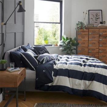 image of Jack Wills Heritage Stripe Duvet Set - Navy/White