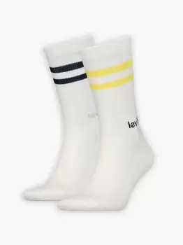 Image of Levis Regular Cut Sport Stripe Socks 2 pack - Multi Colour / Yellow/Navy