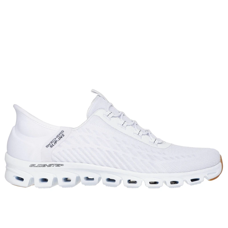 Image of Skechers Womens Slip-On Glide Step Runners White/Gum female 5 (38)