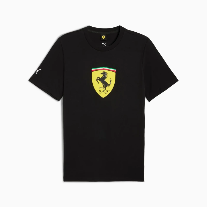 Image of Puma Ferrari Short Sleeve T-Shirt Black Cotton XXL
