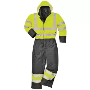 image of Oxford Weave 300D Class 3 Hi Vis Contrast Overall Yellow / Black 2XL