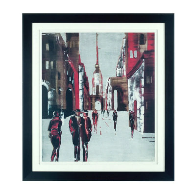 Image of Premier Housewares Framed Drawing City Wall Art Home Wall Decor Black