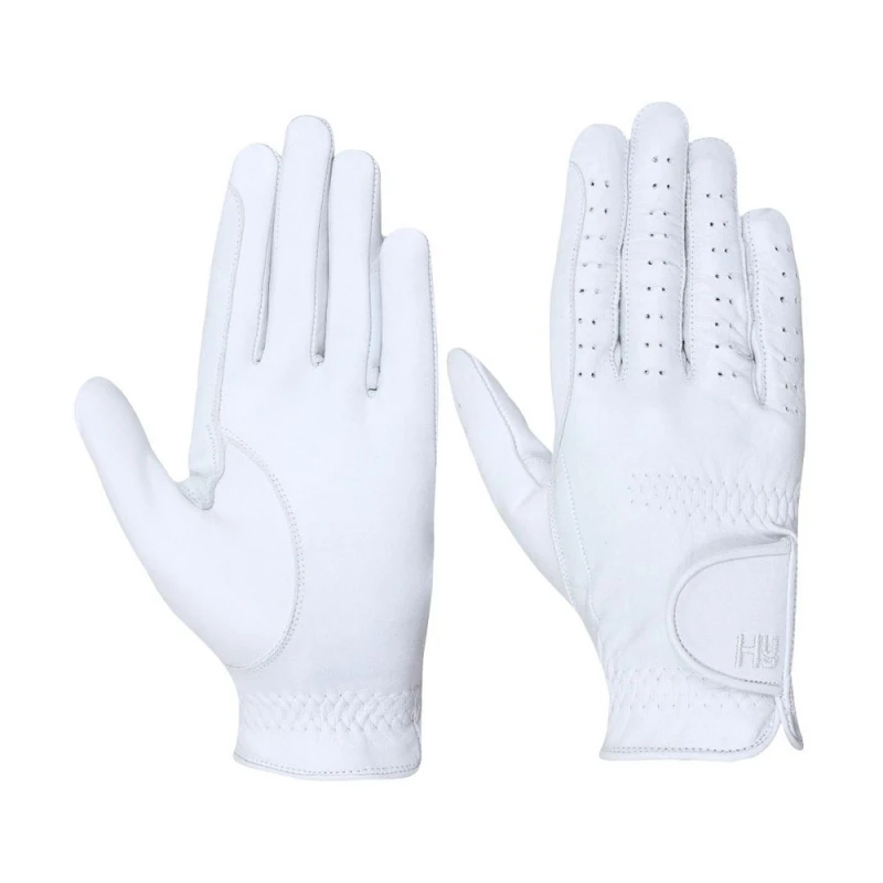Image of Hy5 Mens Leather Riding Gloves in White Size: XS White Male XS