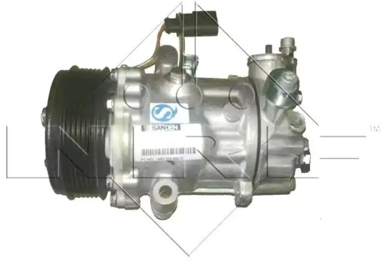 Image of NRF 32870 AC Compressor EASY FIT, PAG 46 YF, Refrigerant: R134a, with PAG compressor oil, with gaskets/seals Compressor,air conditioning (447)