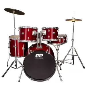 image of PP Drums 5 Piece Fusion Drum Kit - Wine Red