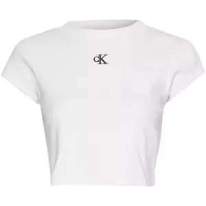 Image of Calvin Klein Jeans CK RIB BABY TEE - White
