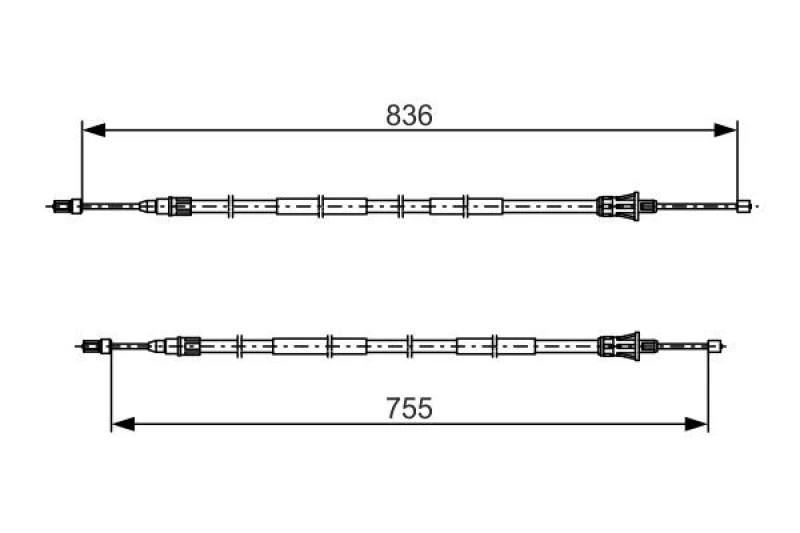 Image of Handbrake cable Bosch 1 987 482 800