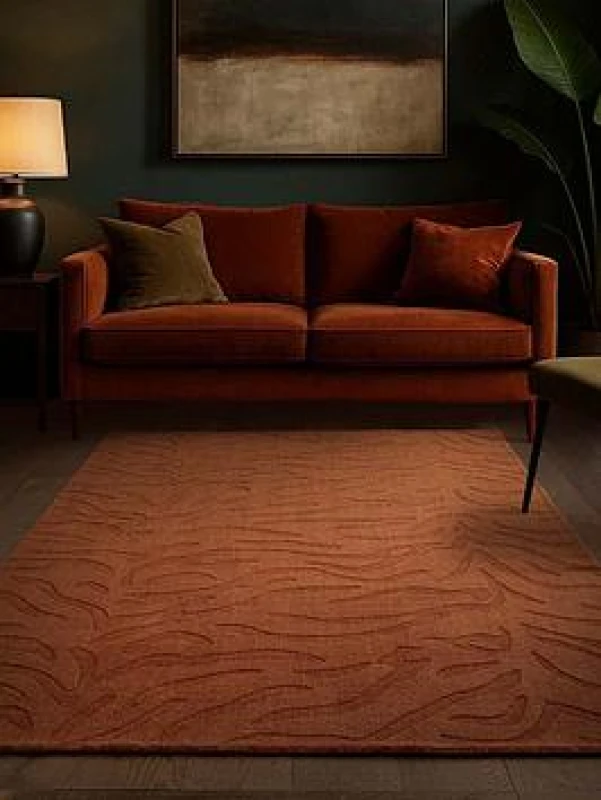 Image of SO'HOME Tigra Hand Carved Rug Orange 160X230CM;200X290CM