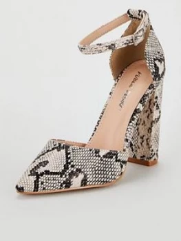 Public Desire Sofia Snake Print Heeled Shoes, Animal, Size 6, Women