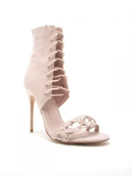 image of Qupid Helsa 01 Strap Peep Toe Boot Nude