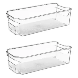 Image of Set of 2 Fridge 5L Storage Boxes Clear