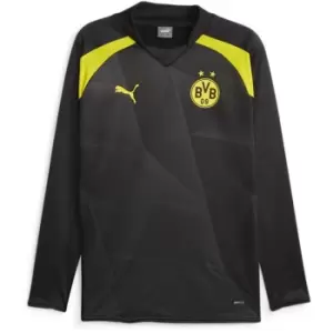 Puma Borussia Dortmund Pre Match Long Sleeve Sweater 2023 2024 Adults - Yellow