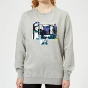 Image of Marvel Knights Jessica Jones Comic Panels Womens Sweatshirt - Grey - L