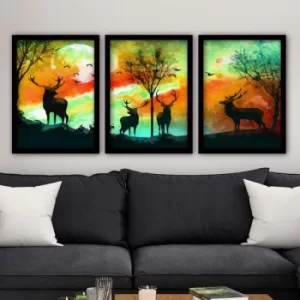 Image of 3SC46 Multicolor Decorative Framed Painting (3 Pieces)