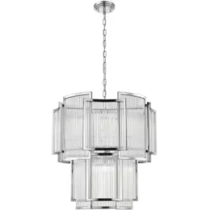 Image of Impex Antigua 8 Light Chrome Crystal Pendant Ceiling Light