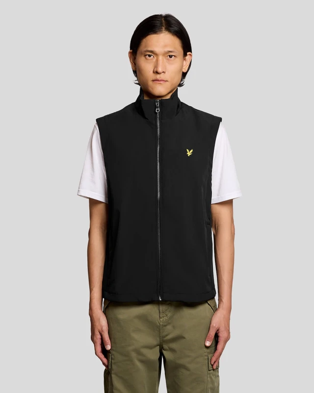 Image of Lyle & Scott Mens Mesh-Back Softshell Gilet in Black