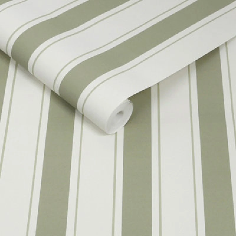 Image of Sophie Allport Oundle Stripe Mossbank Green Wallpaper