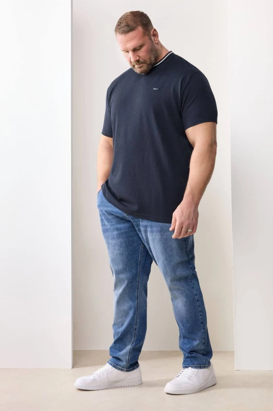 Image of BadRhino Mens Elasticated Waist Stretch Jeans in Mid Blue Size: 40S Mid Blue Male 40S
