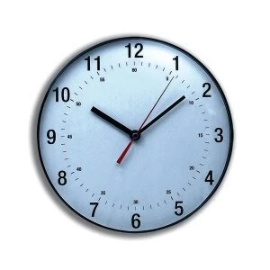 image of 5 Star Facilities Wall Clock Diameter 250mm with White Face and Black Case