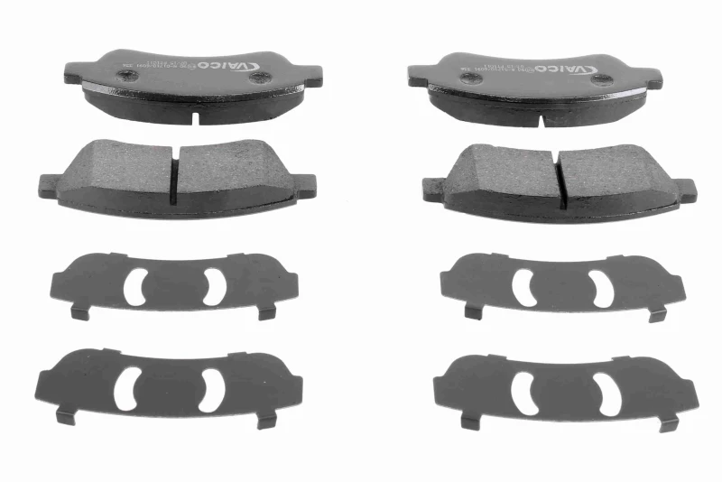 Image of VAICO V22-0083 Brake pad set Front Axle, not prepared for wear warning indicator, Q+, original equipment manufacturer quality, with brake caliper scre