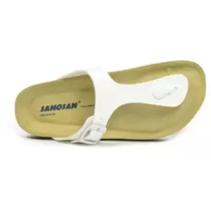 Image of Sanosan Womens/Ladies Geneve Lacquered Leather Sandals (5 UK) (White/Brown)