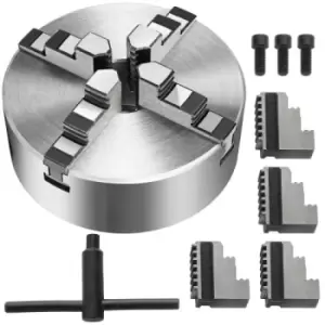 Image of K12-160 6" 4 Jaw Lathe Chuck 160mm 3600r/min Cast Iron Drilling External Jaw