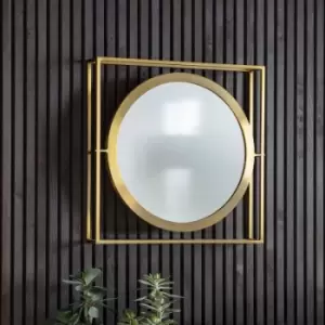Image of Gallery Interiors Hague Brass Wall Mirror / Single