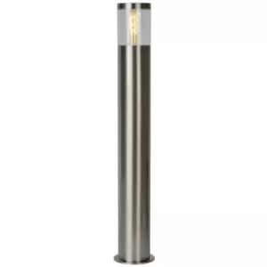 Image of Lucide FEDOR - Tall Bollard Light Outdoor - 1xE27 - IP44 - Satin Chrome
