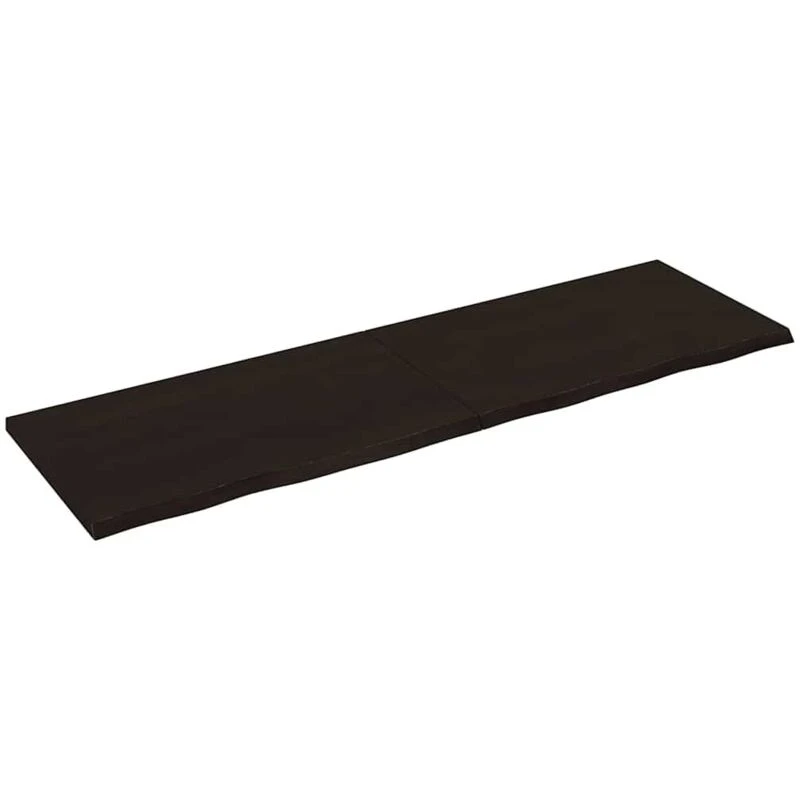 Image of Vidaxl Table Top Dark Brown 200X60X(2-4) Cm Treated Solid Wood Oak, Brown 3156462
