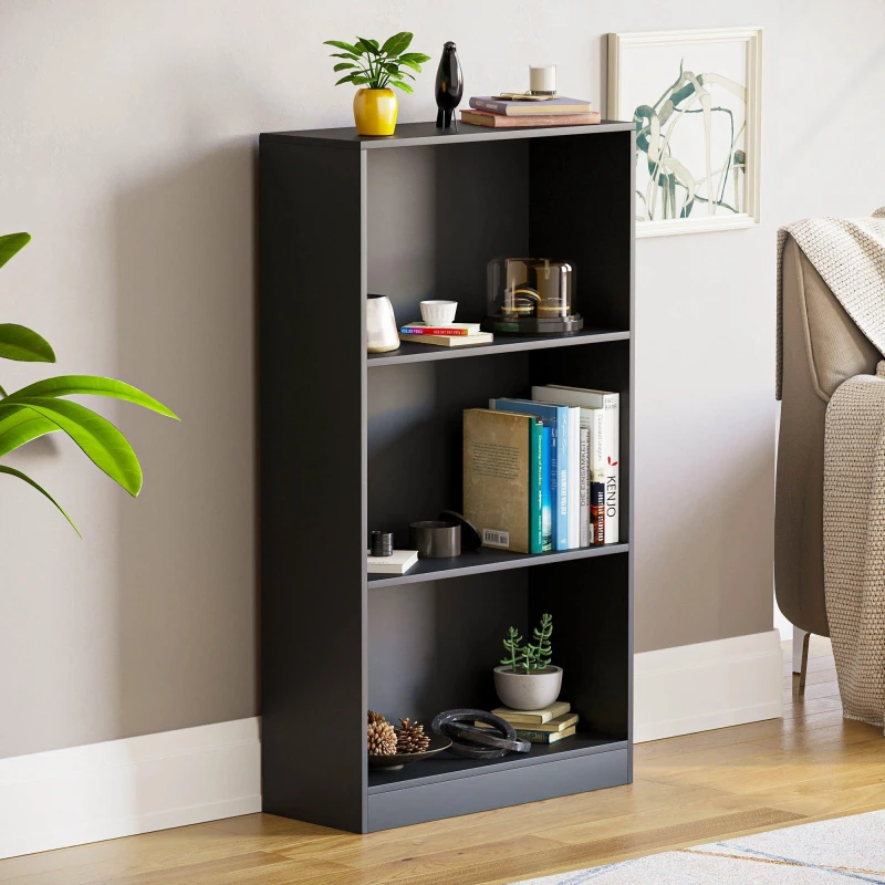 Image of Lassic Vida Designs Cambridge 3 Tier Medium Bookcase Black unisex 3 Tier