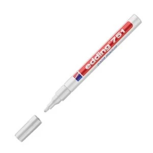 Image of Edding 751 Paint Marker Fine Bullet Tip 1 2mm White Pack of 10