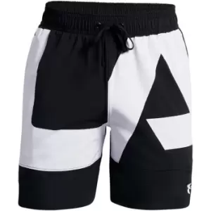 Image of Under Armour Baseline Woven Short, Black / White / White, Male, Basketball Shorts, 1370224-001