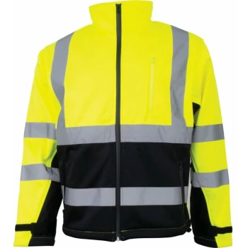 Image of Hi-vis Yellow/Black Soft Shell Jackets (EN20471) - M - Tuffsafe